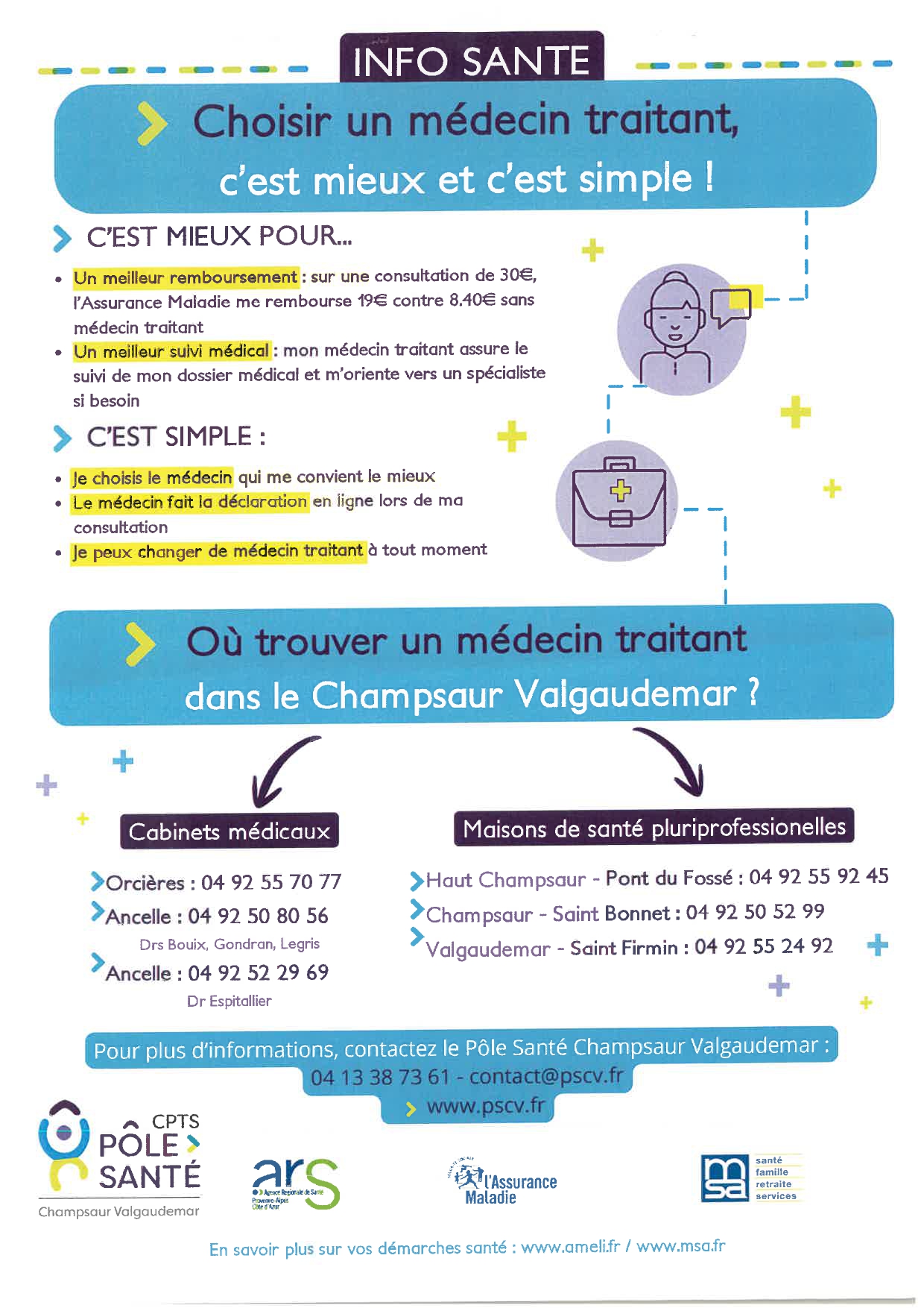 Lire la suite à propos de l’article INFOS PÔLE SANTÉ