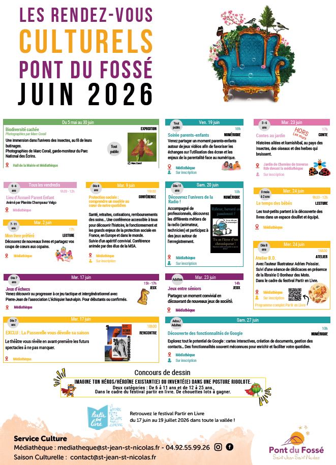 Lire la suite à propos de l’article En juin à la médiathèque