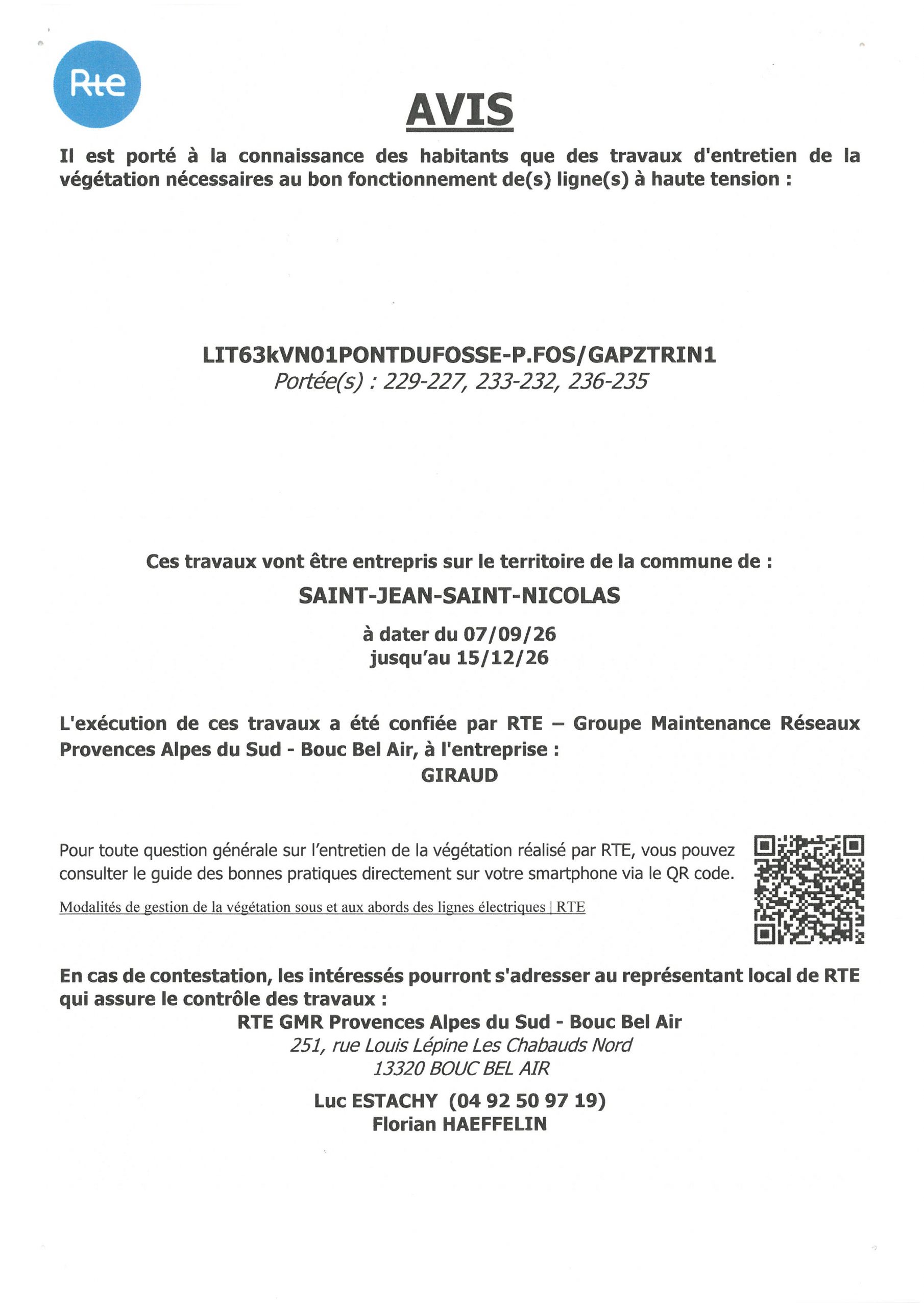 Lire la suite à propos de l’article TRAVAUX D ENTRETIEN LIGNE HAUTE TENSION