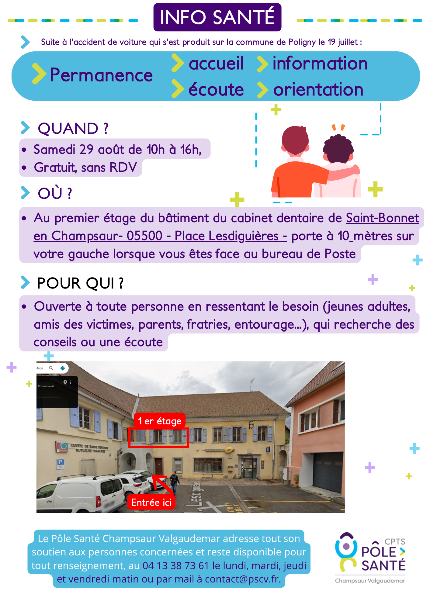 Lire la suite à propos de l’article Pôle Santé: Permanence du 29/08/2026